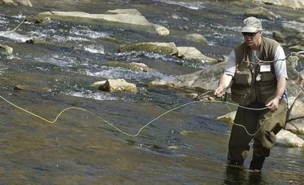 Man fly fishing 