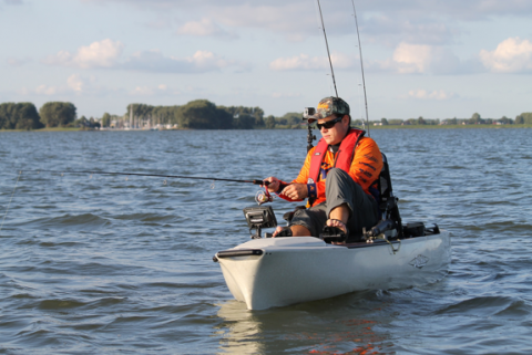 Man fishing from a kayak